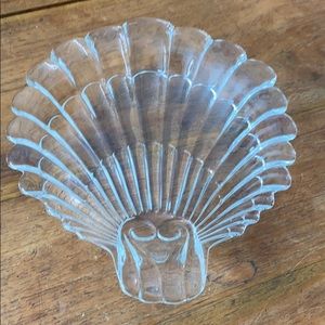 Vintage glass Clam Shell Dish